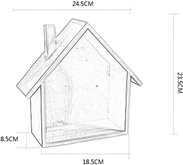 Cabilock Wooden House-Shaped Wall Storage Shelf Display Box - RashidExpress