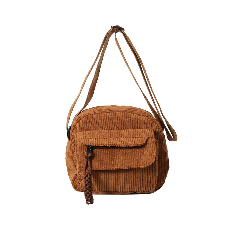 Solid Color Classy Exquisite Texture Portable Shoulder Messenger Bag