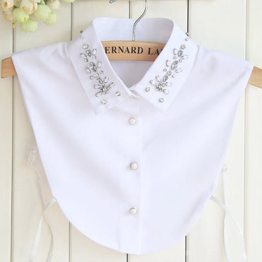 Chiffon Rhinestone Fake Collar Shirt Women's Shawl
