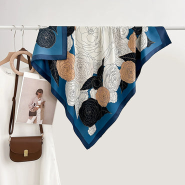 High-profile High-grade Korean Color Matching Floral Printed Scarf