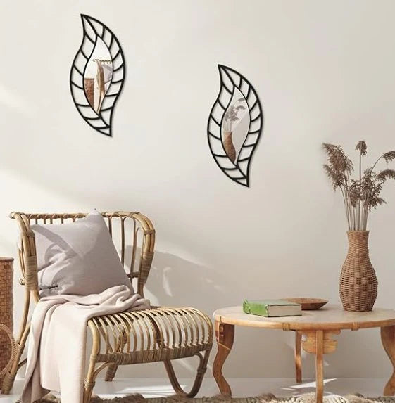 2 Pcs Small Mirror Wall Decor