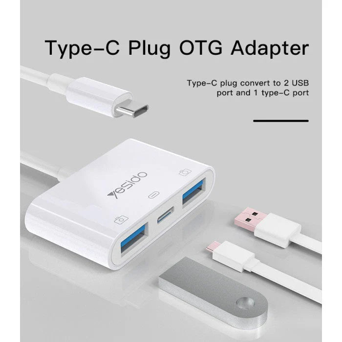 Dual-USB 3.0 to Type-C OTG Adapter