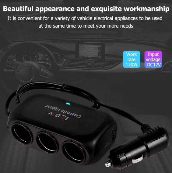 3 USB Sockets Fast Car Charger