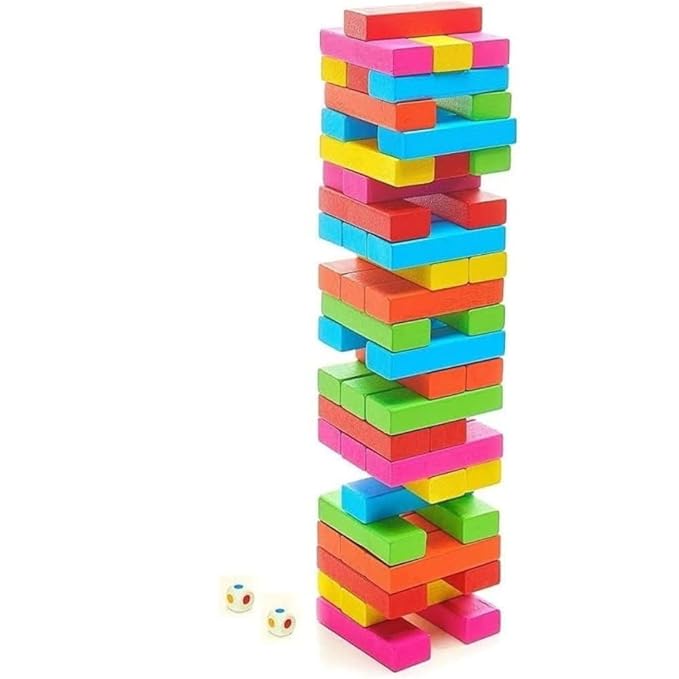 Colorful Wooden Blocks (54Pcs) - RashidExpress