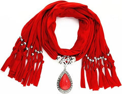 Women Scarf with Necklace Jewellery - RashidExpress