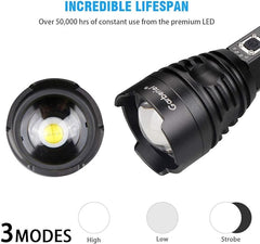 P90 LED Rechargeable Laser Flashlight - RashidExpress