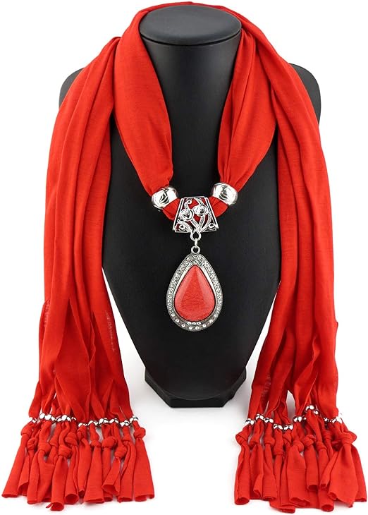 Women Scarf with Necklace Jewellery - RashidExpress