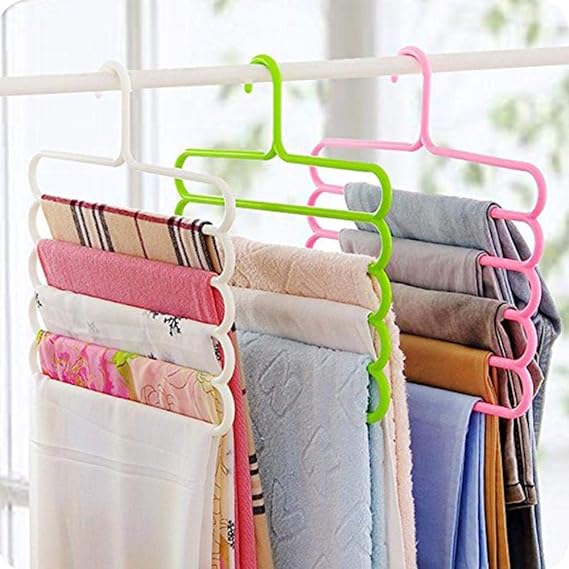 Plastic Five Layer Multii-purpose Clothes Hanger - RashidExpress