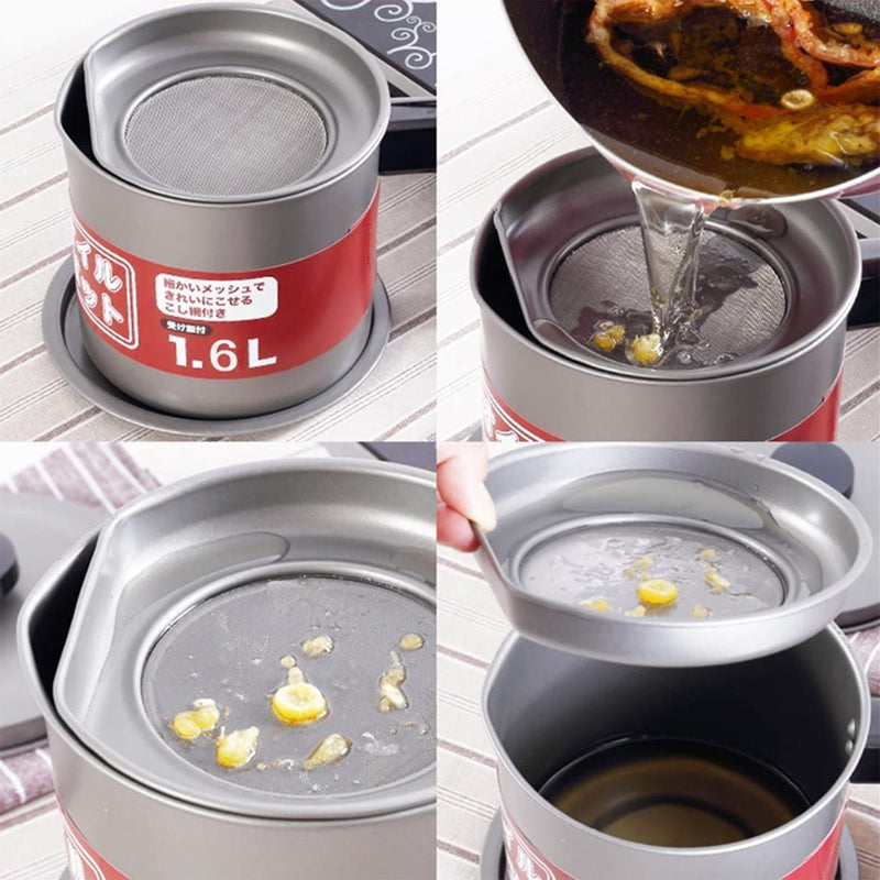 Stainless Steel Oil Filter Pot with Tray - RashidExpress