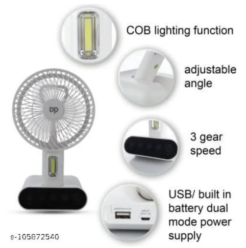 Rechargeable LED Fan - RashidExpress