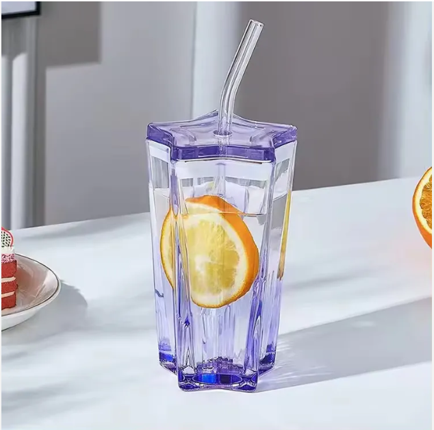 Glass Tumbler Mug with Lid - RashidExpress