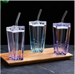 Glass Tumbler Mug with Lid - RashidExpress