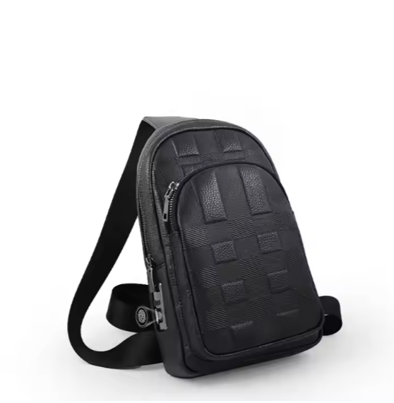 Leather Chest Bag With Sensor Lock