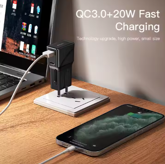 Multi Plug Outlet USB Travel Charger