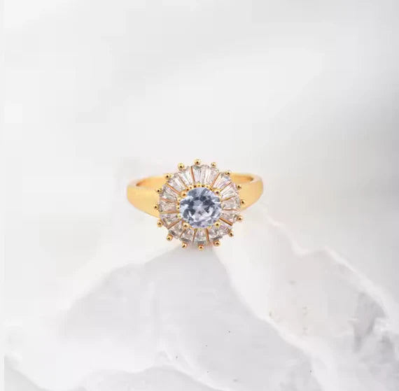 Zircon Diamond Ring