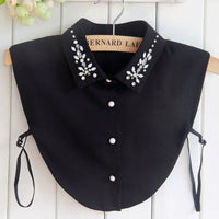Chiffon Rhinestone Fake Collar Shirt Women's Shawl