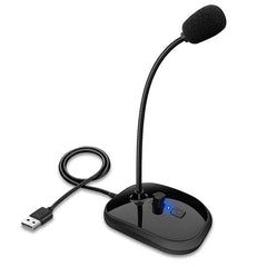 Gooseneck Computer Microphone USB Sound Card Monitor