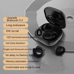 Private LED Digital Display Earclip Bluetooth Earphones