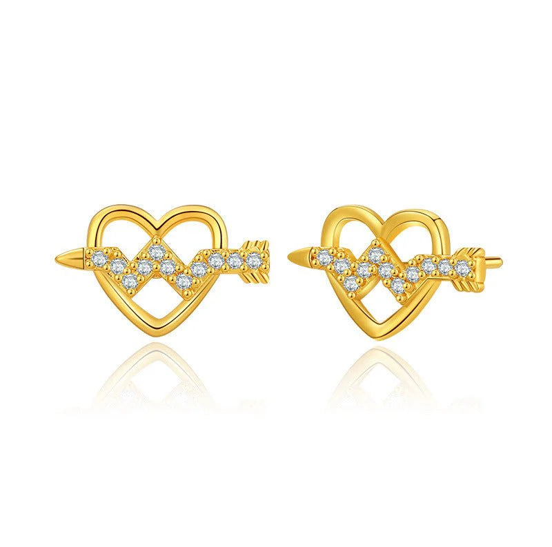 Sweet Tridimensional Peach Heart Stud Earring