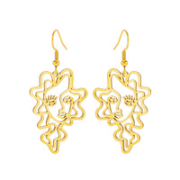 Titanium Steel Retro Ethnic Style Wave Girl Earrings