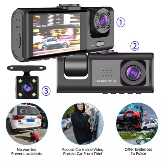 Car Three way Dashcam