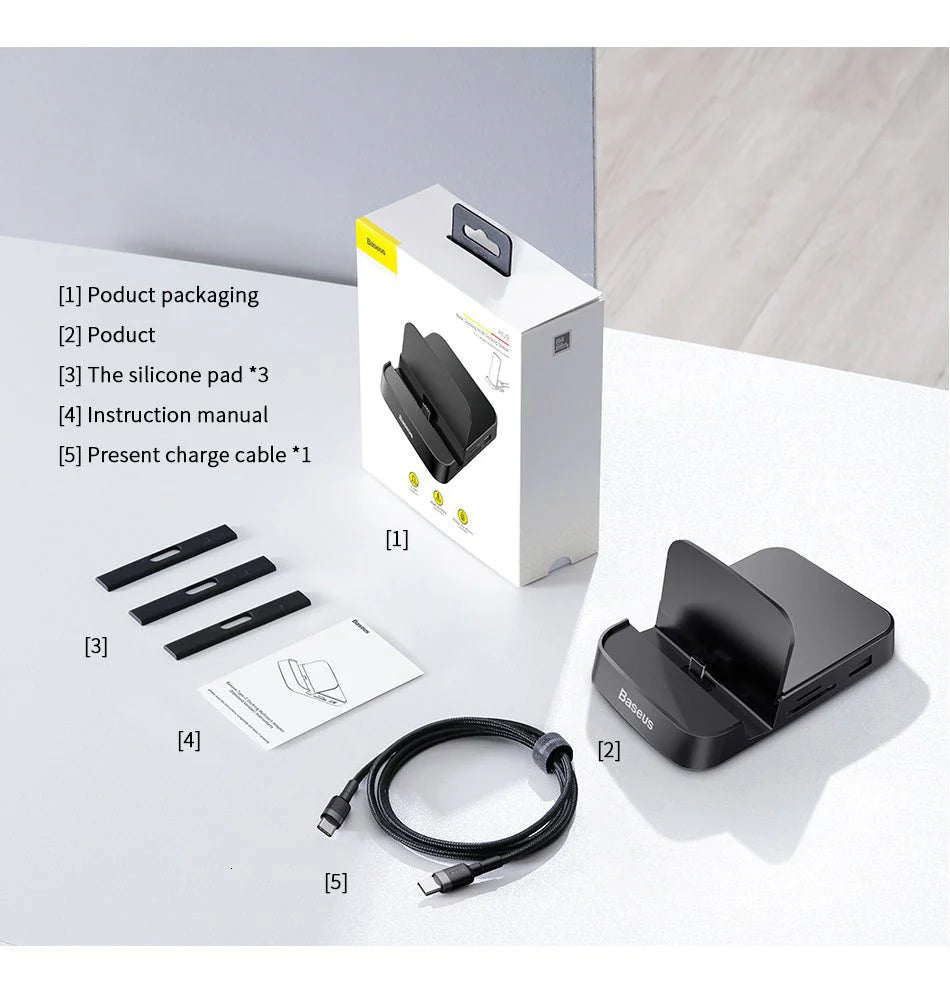 Type-C Mobile Phone Smart HUB Docking Station USB-C Charging Base HDMI Projection Converter Head