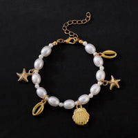 Women's Fashion Irregular Pearl Starfish Shell Bracelet